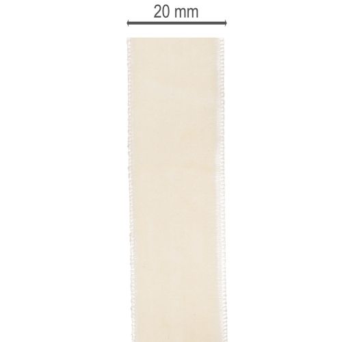Geschenkband Samt Creme 20mm x 10m für Floristik und Dekoration | Floristik21.de