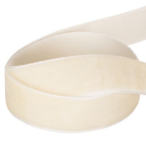 Geschenkband Samt Creme 20mm x 10m für Floristik und Dekoration | Floristik21.de