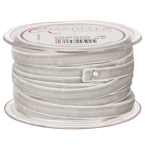 Samtband Grau 10mm 20m Rolle für Dekoration und Bastelarbeiten | Floristik21.de