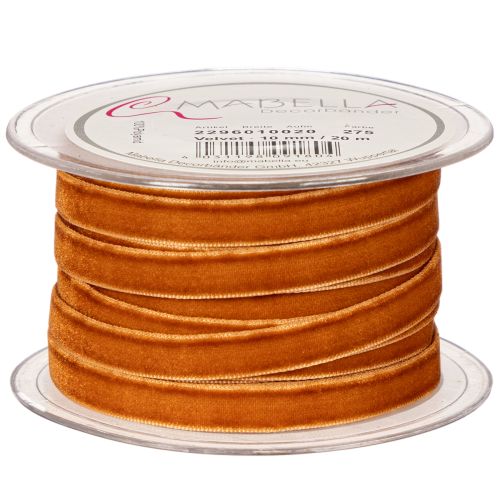 Dekoband Samt 10mm Orangebraun Rolle 20m Innenbereich | Floristik21.de