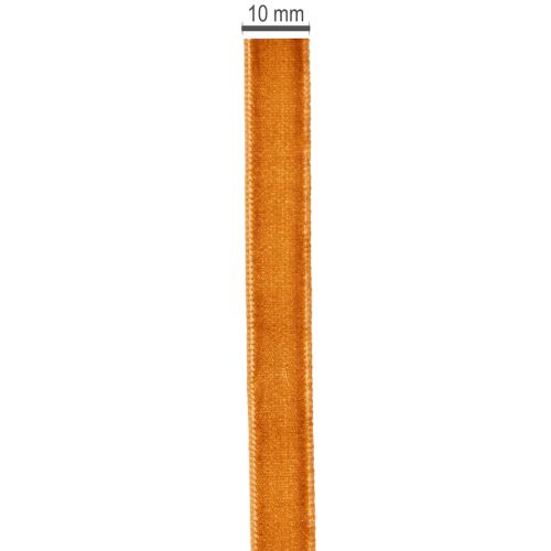 Dekoband Samt 10mm Orangebraun Rolle 20m Innenbereich | Floristik21.de