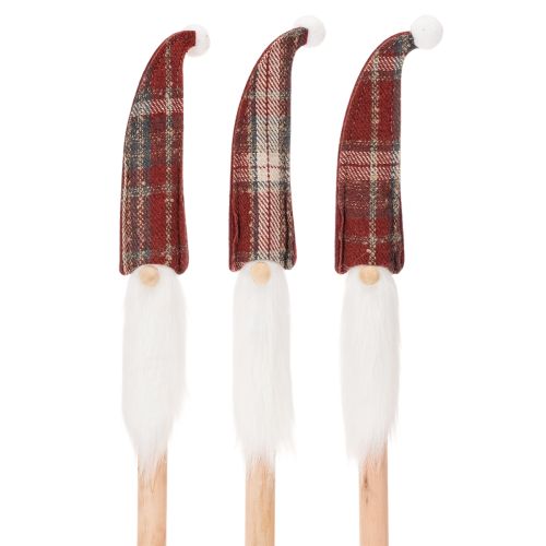 Weihnachtswichtel Dekostecker Nikolaus Holz Filzmütze 58cm 6er-Set Innenbereich