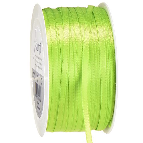 Satinband Geschenkband Hellgrün Doppelsatin 3mm 50m - Elegantes Deko-Accessoire für Floristen und Blumengeschäfte