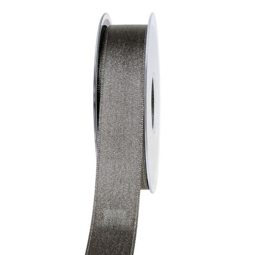 Floristik21 Satinband mit Glimmer Grau 25mm 20m
