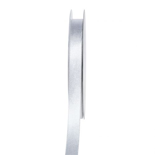 Floristik21 Satinband mit Glimmer Silber 10mm 20m