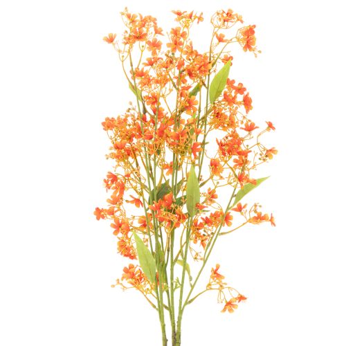 Kunstblume Orchideenzweig 110cm Orange 3er Set Innenbereich