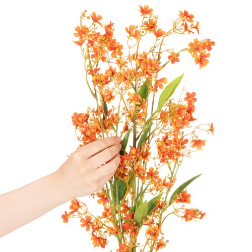Kunstblume Orchideenzweig 110cm Orange 3er Set Innenbereich | Floristik21.de