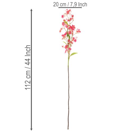 Künstlicher Blütenzweig Oncidium Orchidee 112 cm Pink Grün 3er Set | Floristik21.de