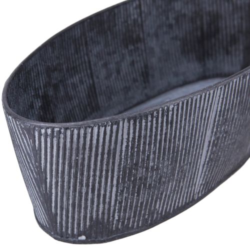 Artikel Schale Oval Metall Schwarz Grau Vintage Look Set 32,5/37cm Dekoschale