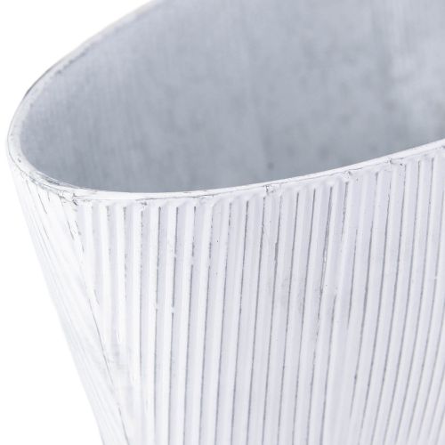 Artikel Elegante ovale Metallschalen Weiß Silber Set 32,5cm/37cm Deko