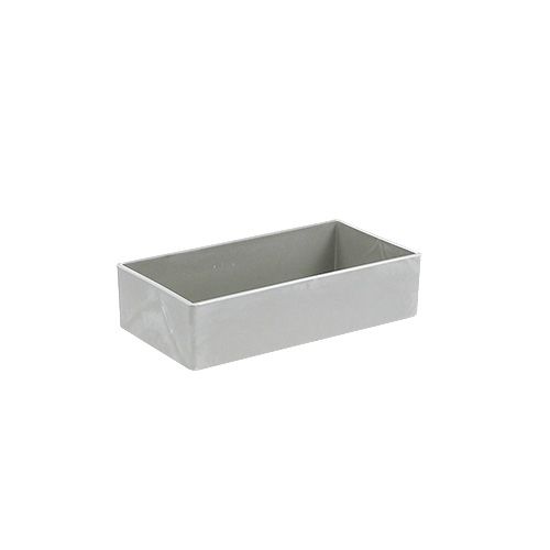 Floristik21 Schale eckig Grau 20cm x 10,5cm H5cm