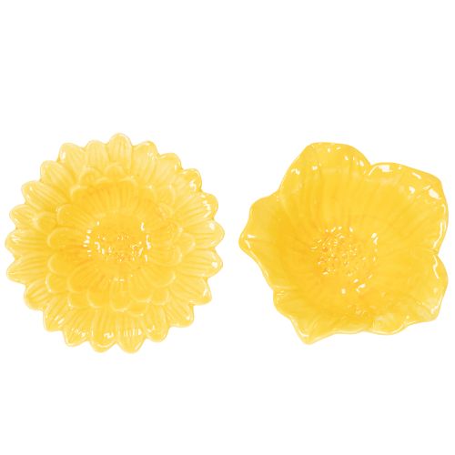Artikel Dekorative Keramik-Blumenschale Gelb 13 cm, 2er-Set für kreative Dekoideen