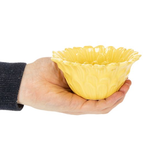 Artikel Dekorative Keramik-Blumenschale Gelb 13 cm, 2er-Set für kreative Dekoideen