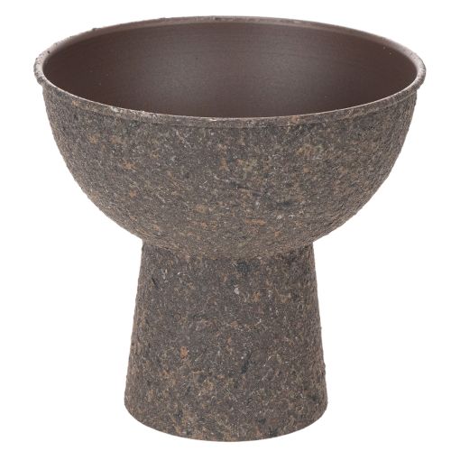 Pflanzenschale rund mit Sockel 18 cm beschichtetes Metall braun-anthrazit