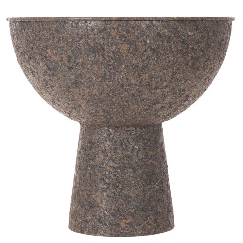 Pflanzschale auf Fuß rund Metall 25 cm Braun Innenbereich | Floristik21.de