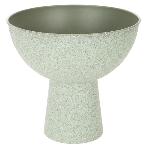 Artikel Metallschale mit Standfuß 25cm graugrün für Innenbereiche