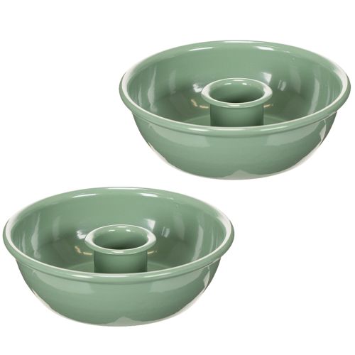 Stabkerzenhalter Metall Grün 10 cm 2er-Set für Gestecke und Deko