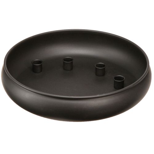 Floristik21 Schale mit Kerzenhalter Magnetisch in Schwarz Ø33cm H7,5cm – Flexibel & Dekorativ
