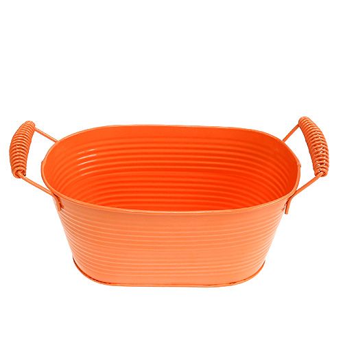 Floristik21 Schale oval Orange 20cm x 12cm H9cm