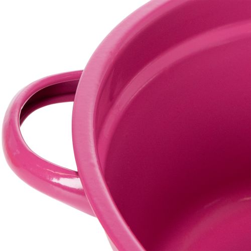 Artikel Pflanzschale aus Blech in Rosa, Grün & Orange, 17 cm, 3er-Set