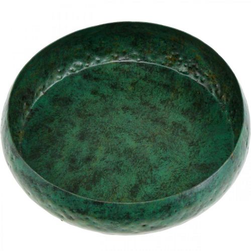 Floristik21 Dekoschale Grün Antik Deko Schale Metall Ø25,5cm H6cm
