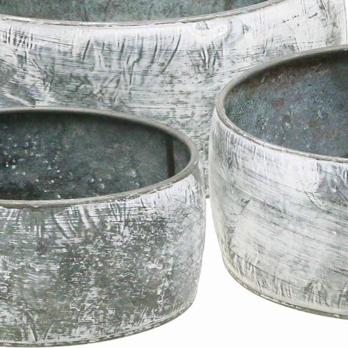 Dekoschale Metall Steckschale Rund Grau Ø22/18,5/14,5cm