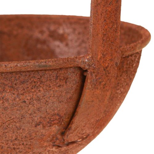 Floristik21 Rustikale Pflanzschale Metall Schöpfkelle Rost Deko Ø12cm 3er Set