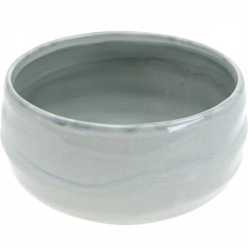 Artikel Schale aus Keramik, Pflanzgefäß gewellt, Keramikdeko oval Ø18,5cm H7,5cm