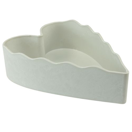 Floristik21 Schale Kunststoff Herz Pflanzschale Weißgrau 21×14,5×5,5cm