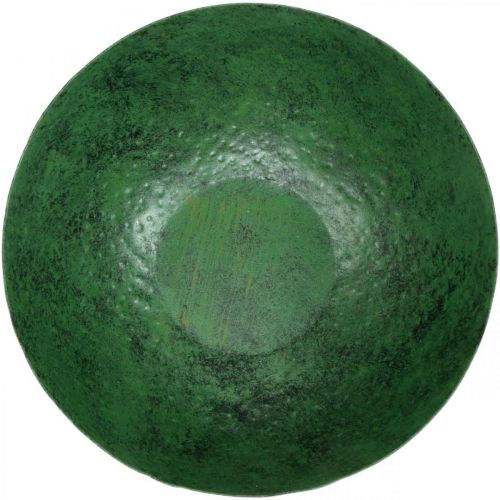 Deko Schale Metall Grün Tischdeko Vintage Ø21cm