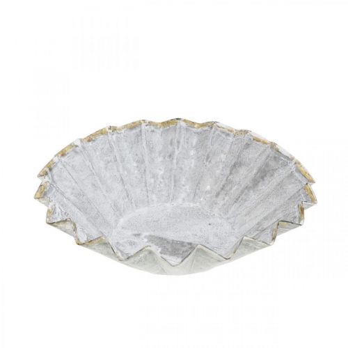 Kuchenform zum Bepflanzen, Metalldeko, Backförmchen mit Golddekor Ø16,5cm H4,5cm