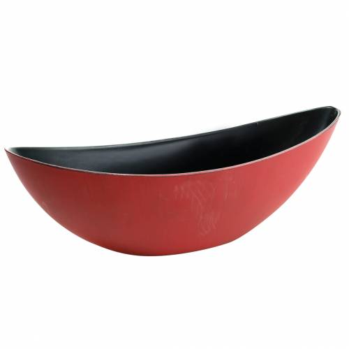 Floristik21 Deko-Schale Oval Rot, Schwarz 38,5cm x 12,5cm H10cm