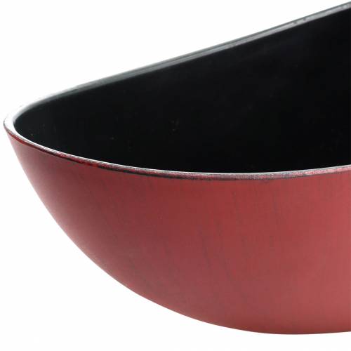 Artikel Deko-Schale Oval Rot, Schwarz 38,5cm x 12,5cm H10cm