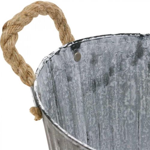 Floristik21 Schale zum Bepflanzen, Blumenschale mit Henkeln, Pflanzgefäß aus Metall L30,5cm