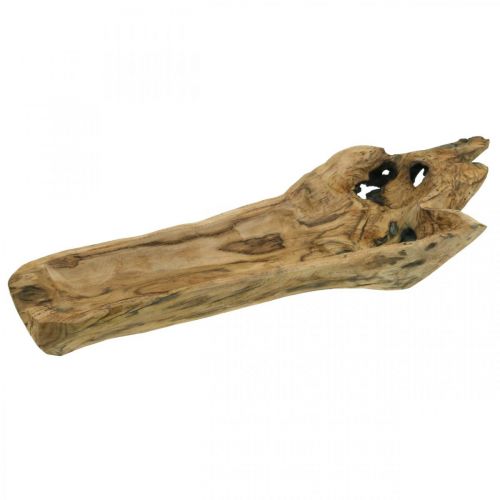 Dekoschale Paulownia Holz, Blumentablett, Holzgefäß L58cm H7–8cm