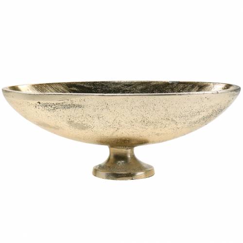 Floristik21 Schale oval mit Fuß Golden 20,5×8cm