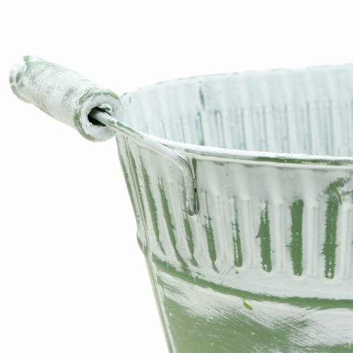 Artikel Pflanzschale oval Grün weiß gewaschen 28cm x 17cm H12cm
