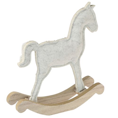 Artikel Charmantes Schaukelpferd Deko-Set Creme Weihnachten Filz Goldakzent 2er