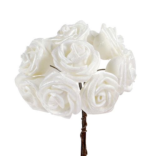 Set Schaumrose Kunstblume weiß 43002-19 F1 9 x künstliche Rose Foamrose 9tlg 
