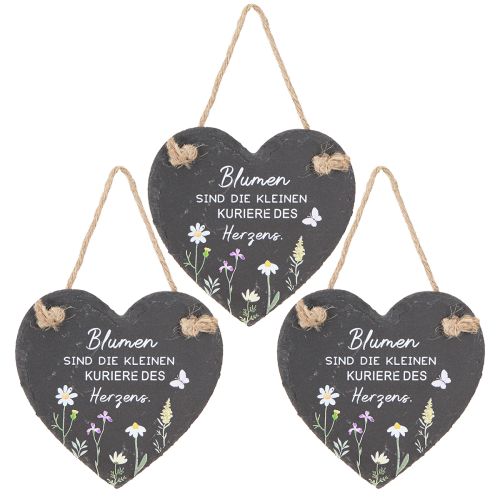 Artikel Schiefer Deko Herz Blumenbotschaft 15cm 3er-Set