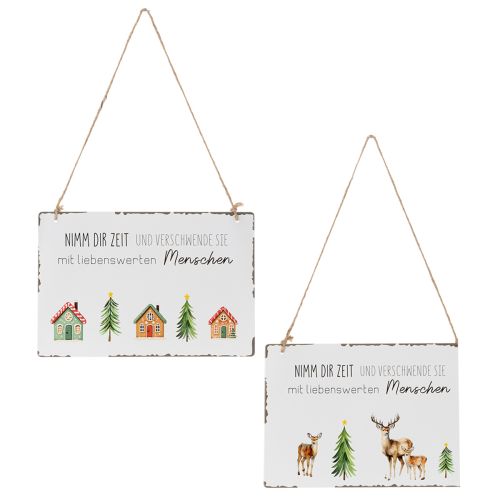 Metallschilder 21x14 cm 2er-Set mit Weihnachtsmotiven zum Hängen einkaufen | Floristik21.de