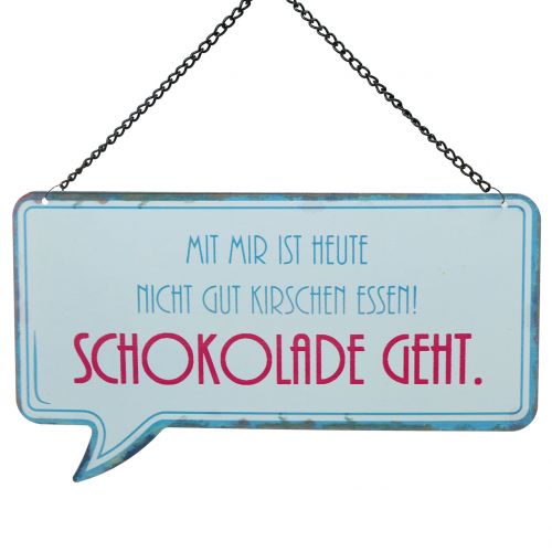 Floristik21 Schild zum Aufhängen „Kirschen und Schokolade“ 24cm x 13,5cm 3St