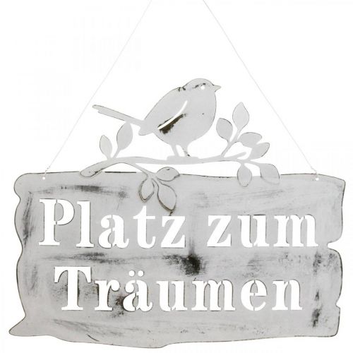 Hängedeko Fenster, Wanddeko Schriftzug Metall 35×29,5cm
