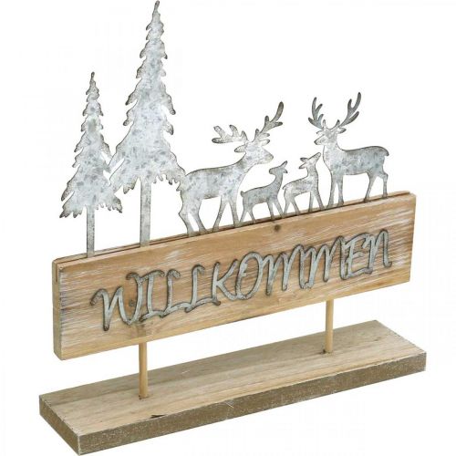 Floristik21 Silhouette mit Rehen, Herbstdeko zum Stellen, Willkommensschild Wald-Diorama, Weihnachten H31cm B28,5cm