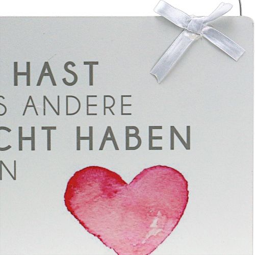 Floristik21 Holzschild zum Aufhängen mit Liebesbotschaft 24cm x 20cm 3St