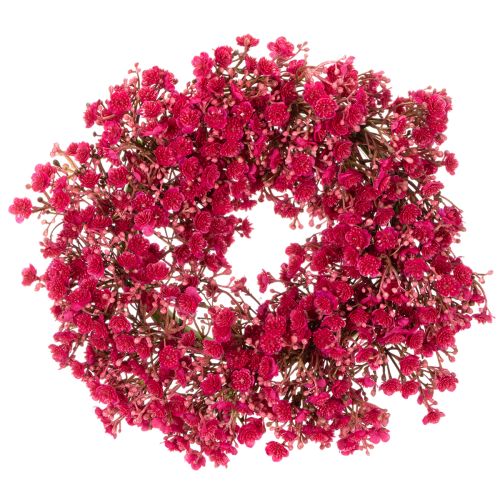 Blumenkranz aus künstlichem Schleierkraut, Ø 30 cm, Pink-Rot