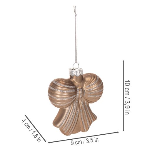Glas Weihnachtsanhänger Schleife, 10cm, 2er-Set, Braun | Floristik21.de