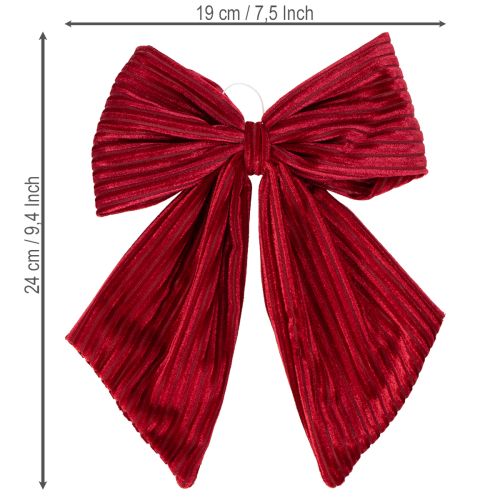 Stoffschleife Samt 24 cm Rot und Burgunderrot 2er-Set zur Weihnachtsdekoration | Floristik21.de
