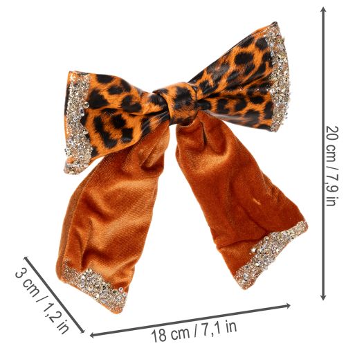Schmuckschleife mit Leopardenmuster und Metallclip 20 x 18 cm 3er-Set | Floristik21.de