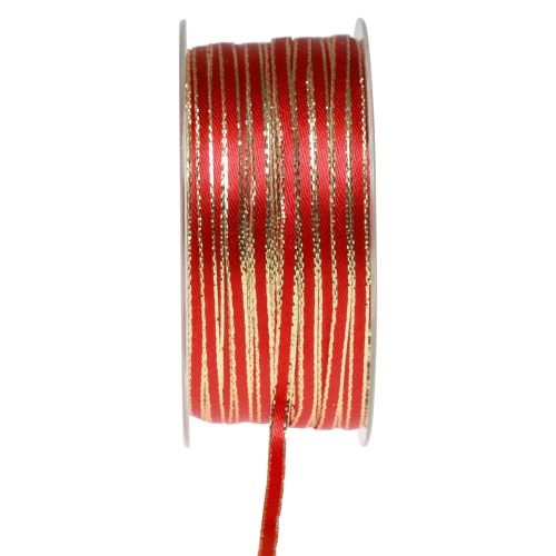 Floristik21 Schleifenband Geschenkband Litzenband Rot Gold 3mm 100m